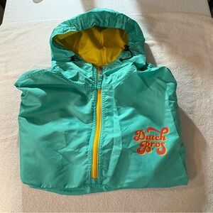 Dutch Bros Y2K Style Teal Anorak Windbreaker Unisex Jacket Large